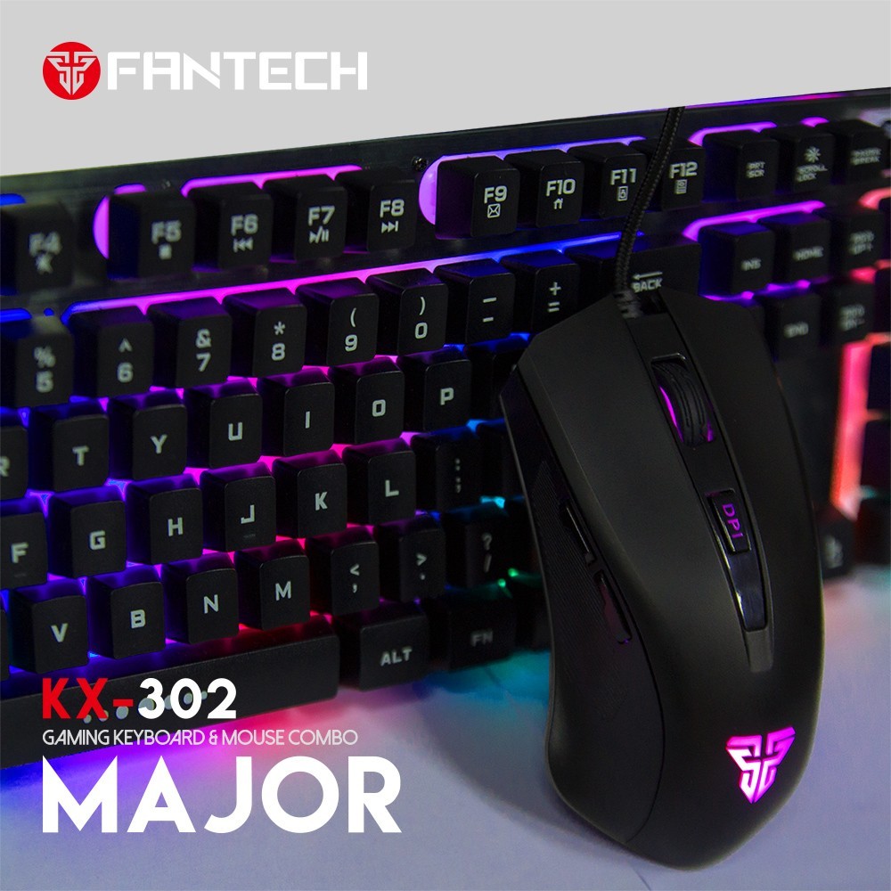 Fantech KX302 Major USB Gaming Keyboard Mouse Combo Black - Image 3