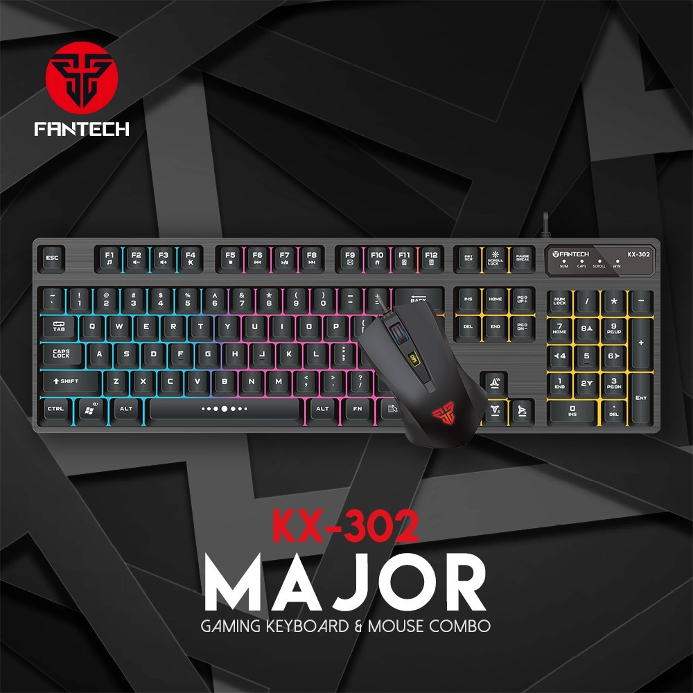 Fantech KX302 Major USB Gaming Keyboard Mouse Combo Black