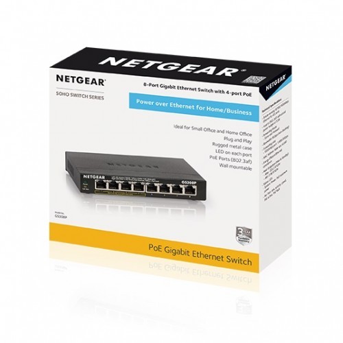 Netgear GS308P 8-Port Gigabit Ethernet Unmanaged Switch with 4-Port PoE - Image 5