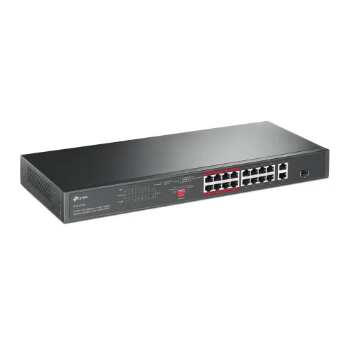 TP-Link TL-SL1218P 16-Port 10/100 Mbps + 2-Port Gigabit Rackmount Switch with 16-Port PoE+ - Image 2